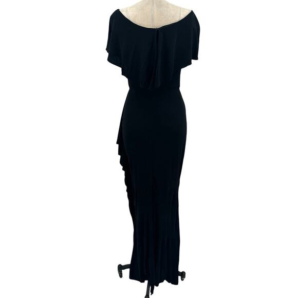 Rickie Freeman For Teri Jon Dress Formal Gown Ruffle Off-Shoulder Black Size 6 - Picture 8 of 13